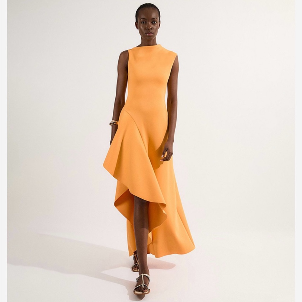 Karen Millen Asymmetrical Orange Dress